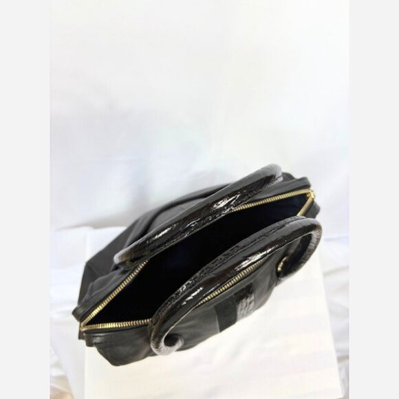 Cole Haan Structured Black Satchel with Patent Accents – Like New - Picture 4 of 5